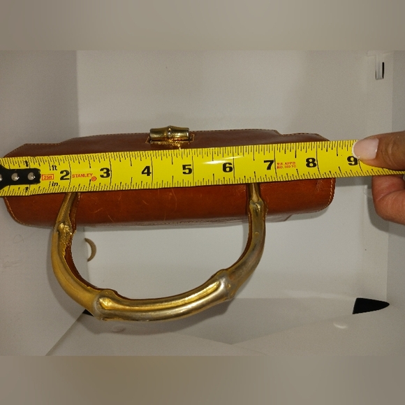 Rare 1970s Vintage FURLA structured kelly-like bag - Picture 8 of 13